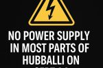 No Power Supply in Most Parts of Hubballi on Sept 24